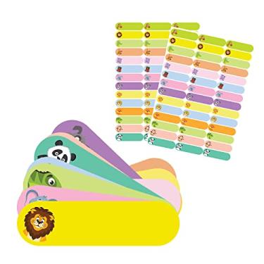 Imagem de Etiquetas de nome para crianças | 6 folhas - 152 unidades | 6 x 0,69 cm | Adesivos | Etiquetas de mamadeiras, roupas, livros, lancheira, bolsas | Suprimentos para pequenas empresas | 14 cores