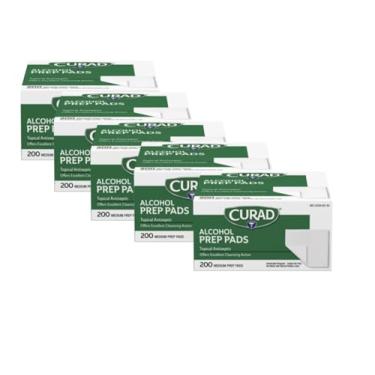 Imagem de Medline compressas de preparação de álcool curad, álcool 70%, contagem de 1000 (5 caixas de 200 ct/ea)