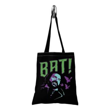 Imagem de TSOTMO Bolsa tote com morcego de vampiro inspirada em programas de TV e filmes de comédia para fãs de filmes de terror, Bolsa de morcego, Tendência