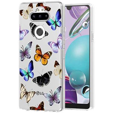 Imagem de Yodueiv Capa de telefone para LG Aristo 5 Plus/para LG K31/para LG Risio 4/para LG Phoenix 5/para LG Fortune 3 capa para meninas, capa protetora transparente de TPU macio transparente para LG K31