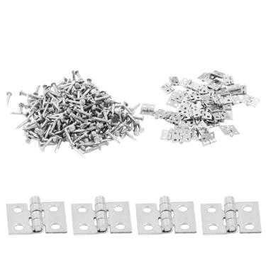 Imagem de Bivethoi 50 peças super mini dobradiças de metal retrô prata armário dobradiça pequena caixa de presente, dobradiça pequena dobradiça dobrável para artesanato caixa de joias (10 mm x 8 mm)