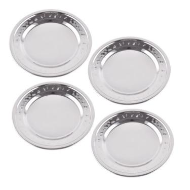 Imagem de Kit Porta Copos Mesa Descanso Aço Inox Bartender 11cm - CLASS HOME