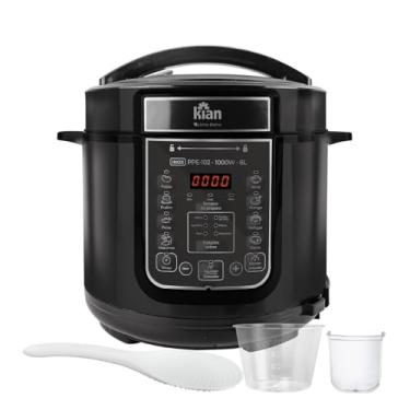 Imagem de Kian Panela de Pressão Elétrica PPE-102, 6L, Timer Ajustável, Controle de Temperatura, Cuba Antiaderente, Preto, 127V