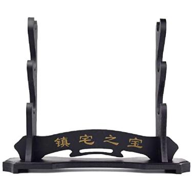 Imagem de Suporte de espada Katana para montagem de 1,2,3 camadas preto Samurai Suporte de exibição para Katana Wakizashi Tanto (3 camadas)