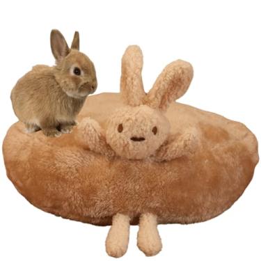 Imagem de Cama de coelho, esconderijo de coelho, grande, macio e confortável, tapete de cama aconchegante para gaiola de esconderijo quente para porquinho-da-índia (coelho, GG)