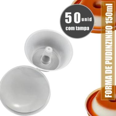Imagem de Forma mini pudim 150ml c tampa galvanotek 50 unid forno, banho maria -