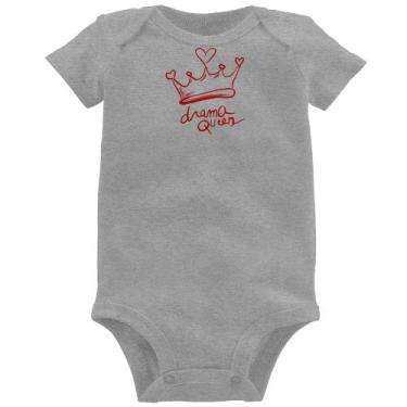 Imagem de Body Bebê Drama Queen - Foca na Moda, Cinza, P