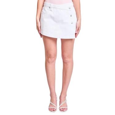 Imagem de YMI Saia jeans feminina, K Branco, 7