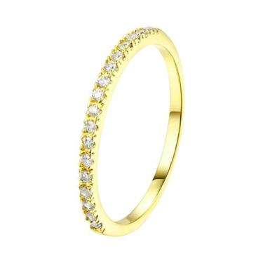 Imagem de Anéis Empilháveis de Zircônia Micro Pave - Joias de Moda Feminina, 9.5