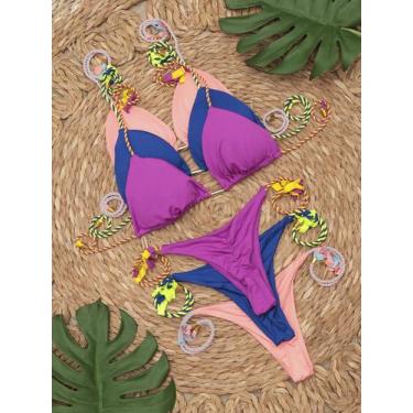 Imagem de Kit 3 Biquínis DS Empina Bumbum Cortininha, Calcinha Fio com Bojo e Fo