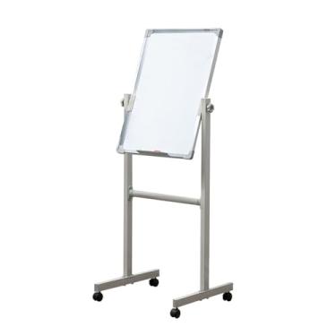 Imagem de CUTPOIY Quadro negro de ensino de dupla face apagável a seco com suporte móvel, quadro branco magnético para escritório em casa, dormitório escolar, sala de jogos, 40 x 70 cm