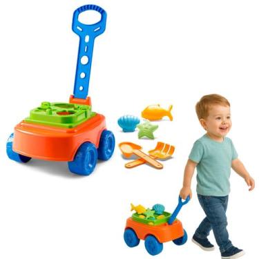 Imagem de Carrinho Infantil 2x1 Brinquedo Encaixar Praia Passeio C/ Pá - Cardoso