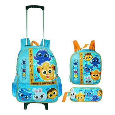 Imagem de Kit Mochila Bolofofo Rodinhas Infantil Masculina Escolar G - Clio
