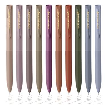 Imagem de Valtiner 10 canetas de gel de cores sortidas para diário, conjunto de canetas de ponta fina de 0,5 mm retrátil, secagem rápida, tinta colorida, material escolar de escritório para anotações (série