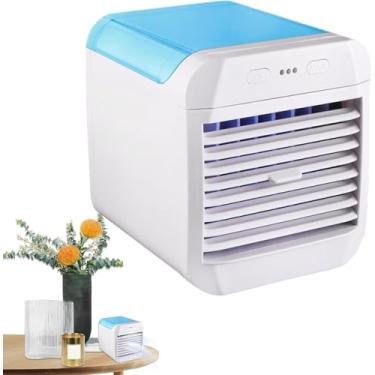 Imagem de Ventilador de ar condicionado portátil, refrigerador de ar alimentado por USB, umidificador, mini refrigerador de ar pessoal, ventilador de refrigeração ultra silencioso para família, viagens,