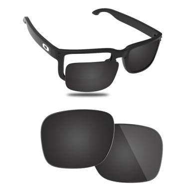 Imagem de Fiskr Lentes polarizadas de substituição compatíveis com óculos de sol Oakley Holbrook XL OO9417 59 mm, resistente a impactos e ajuste perfeito - Preto clássico