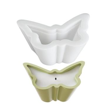 Imagem de Conjunto de moldes de jarra de vela, molde de resina do vela,Moldes de panela de vasos de velas | Butterfly Cement Cement Gesso Epóxi molde de fundição, artesanato de arte para decorações de refeições