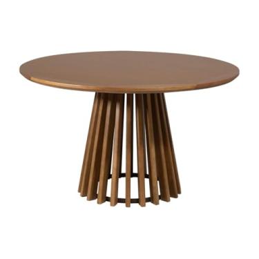 Imagem de Mesa de Jantar em Madeira Redonda Didion Meu Móvel de Madeira - Avelã