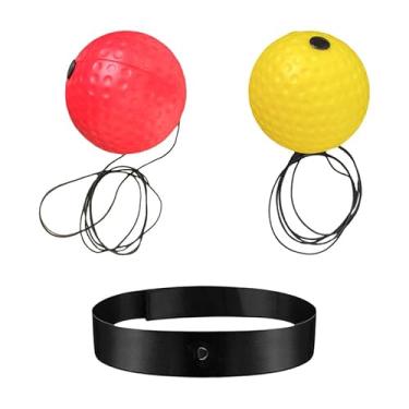 Imagem de Bola de reflexo de boxe, com arnês e linha elástica reflexiva, para fortalecer o corpo e capacidade de reação ao exercício, adequada para adolescentes - (vermelho/amarelo)