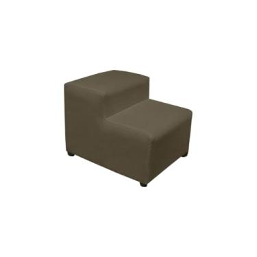 Imagem de Escadas Estofada Escadinha 2 Degraus Para Pet Gato Cachorro Subir No Sofá Luxo Antiderrapante Suede(Capuccino)