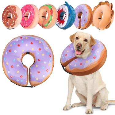 Imagem de BEAUTYZOO Cone de cachorro alternativo após a cirurgia para cães grandes, médios e pequenos, coleira de cone inflável macia para cães e gatos, coleira de recuperação de cachorro para parar de lamber