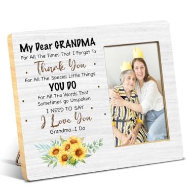 Imagem de JioJio Chan Porta-retrato de presentes para avó, presentes para avó, aniversário, Natal, Dia das Mães, I Love You Grandma 10 x 15, lembrança de agradecimento, decoração de mesa para escritório em casa