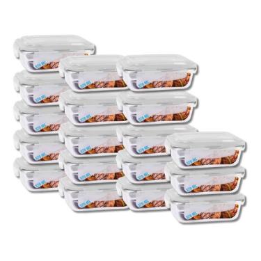 Imagem de Kit Pote Hemertico Vidro Frezzer Micro-ondas Organizador 370ml Jogo 18