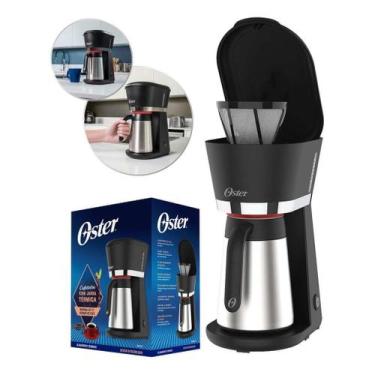 Imagem de Cafeteira Elétrica Preta Garrafa Inox Térmica 700ml Pequena - Oster, 1