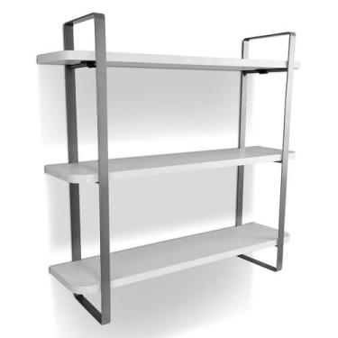 Imagem de Prateleira Tripla Nicho Hone Modelo Industrial Decoração Casa 60x15 Pr