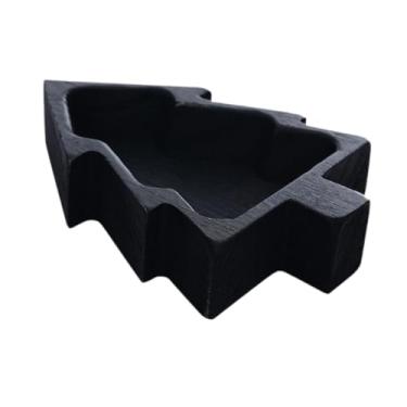 Imagem de ＫＬＫＣＭＳ Bandeja de servir para árvore de Natal, decoração para festa de Natal, suprimentos de mesa reutilizáveis, prato de lanche de madeira, fruteira para, Preto