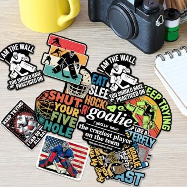 Imagem de 10 adesivos de goleiro de hóquei – Decalques de vinil engraçados à prova d'água para garrafa de água, capacete, laptop, armário – presente para jogadores de hóquei no gelo e fãs de goleiro (7,6 cm)