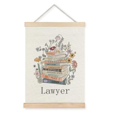 Imagem de BearCake Decoração de escritório de arte de parede floral advogada, presentes de advogado para mulheres, presentes de formatura de futuros advogados, 30,5 x 40,6 cm emoldurado