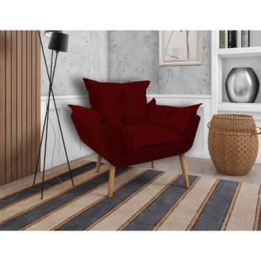Imagem de Poltrona Decorativa Opalla Paloma Suede Marsala - VISALAR MÓVEIS