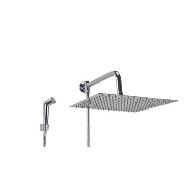 Imagem de Ducha Chuveiro Inox 304 30 cm c/ Desviador e Ducha Mão ABS - AMG Metai