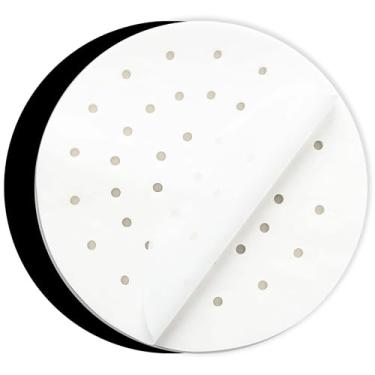 Imagem de Forro de papel de pergaminho Air Fryer compatível com Ninja Foodi 6.5QT e 8QT OP401, Gourmia 5QT, Maxi Matic Elite Platinum 7.3 QT, Tidylife 5.8QT, Ultrean 5.8 e 8.5QT + mais – 100 peças + tapete reutilizável para assar