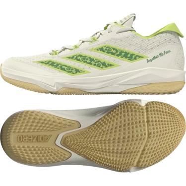 Imagem de adidas Tênis masculino Adizero Impact Together We Face Turf, Branco/Verde Preamado/Limão Pulso, 42