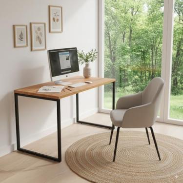 Imagem de Mesa Escrivaninha Estilo Industrial Escritório Office 120cm Loft (Canela)