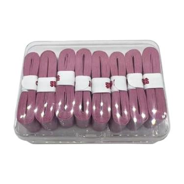 Imagem de Fenteer Fita adesiva para raquete de tênis, 8 peças, cabo acolchoado, macio, seco, confortável, faixa antissuor, fita antiderrapante para de tênis, Luz Rosa