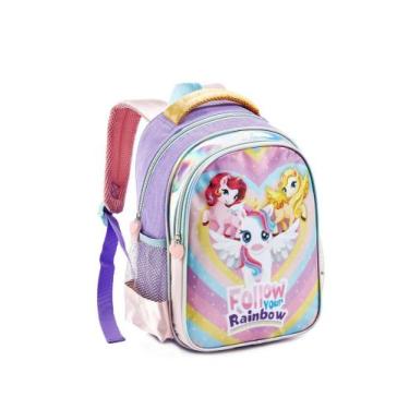 Imagem de Mochila Escolar Infantil Poney Unicórnio Reforçada GIitter G - Denlex