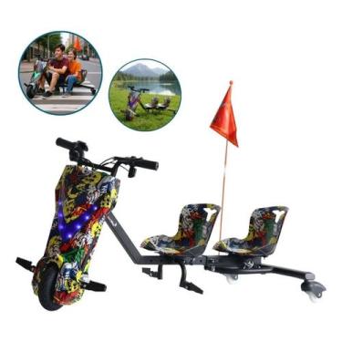 Imagem de Drift Elétrico 2 Assentos 350w Colorido Com Luz Led E Freio - ImportWa