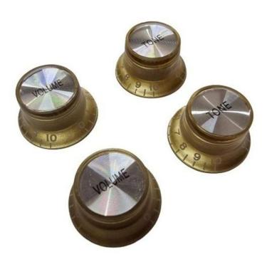 Imagem de Kit Knob Les Paul Sg 2 Volume 2 Tone Dourado Plate Escovado