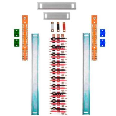 Imagem de Kit Barramento Trifásico Isolado 225A para 60 Circuitos com Placa de P