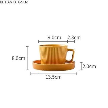 Imagem de Xícaras de chá de café retro vertical padrão caneca de cerâmica xícara
