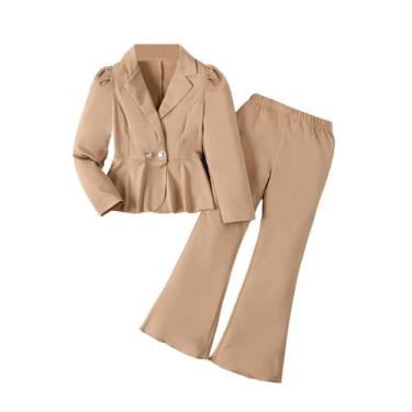 Imagem de Roupas Milumia Girl's Ruffle Blazer e Calças Khaki 12Y