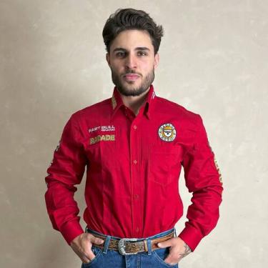 Imagem de camisa country radade manga longa rodeio cowboy masculina festa peao, 