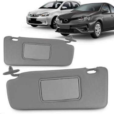 Imagem de Par Quebra Sol Etios Hatch Sedan 2012 a 2020 Cx. Espelho Cinza - NEWTE