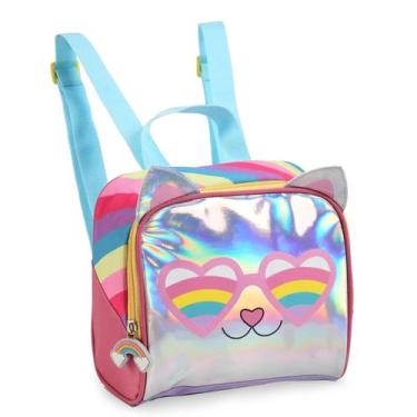 Imagem de Lancheira Termica Infantil Bolsa Merendeira Holográfica Gato - Denlex,
