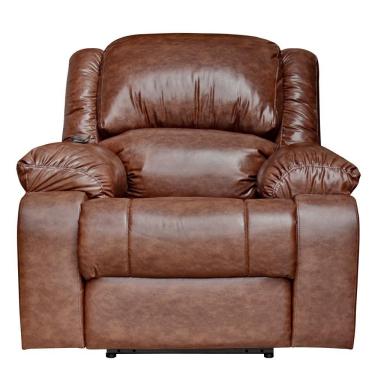 Imagem de Poltrona do Papai Reclinável Elétrica com Massagem e USB Magnum PU Sintético Marrom - Gran Belo