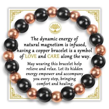 Imagem de Pulseira magnética de cobre PEALICIOUS para homens 3800 Gauss