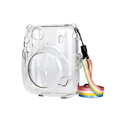 Imagem de LEDMOMO Capa protetora transparente para ombro a tiracolo, antiarranhões, à prova de choque, capa de plástico portátil, compatível com Fujifilm Instax Mini 11